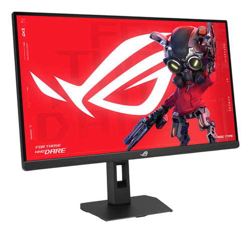 Kryoshift ASUS ROG STRIX XG27UCGR 27-inch 4K gaming monitor with a black frame and vibrant red screen display