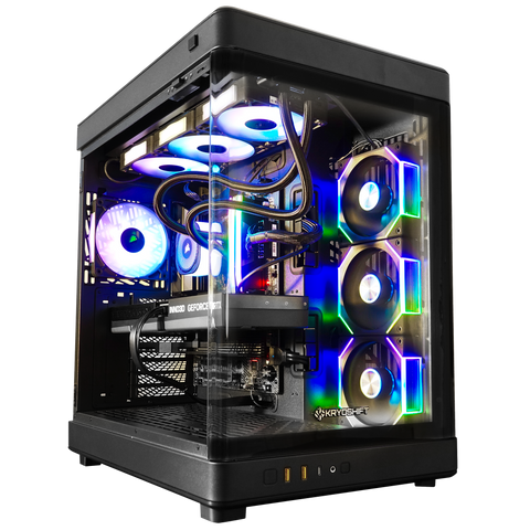 KryoShift Intel Core Ultra 9 285K gaming PC with NVIDIA RTX 5090 graphics in premium tempered glass case