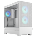 Fractal Pop RGB White computer case with RGB lighting on a white backgroundl