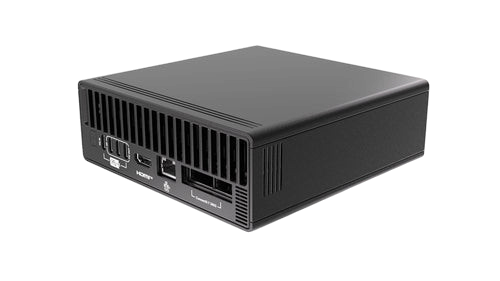Kryoshift MSI EdgeXpert NVIDIA DGX GB10 AI workstation mini PC in black with rear port view