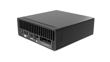 Kryoshift MSI EdgeXpert NVIDIA DGX GB10 AI workstation mini PC in black with rear port view