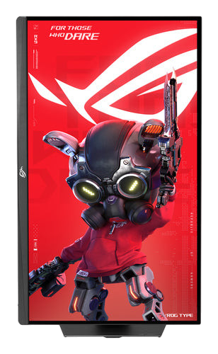 Kryoshift ASUS ROG STRIX 27-inch 4K gaming monitor with a vibrant red ROG character display on a black bezel