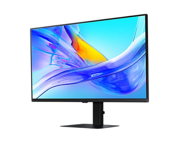 Kryoshift Samsung ViewFinity S8 32-inch 4K UHD gaming monitor with vibrant abstract screen display on black stand