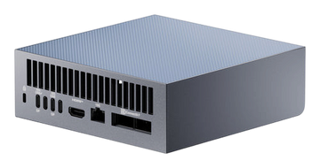 Kryoshift ASUS Ascent GX10 AI workstation mini PC in grey with rear port view including HDMI and Ethernet ports.