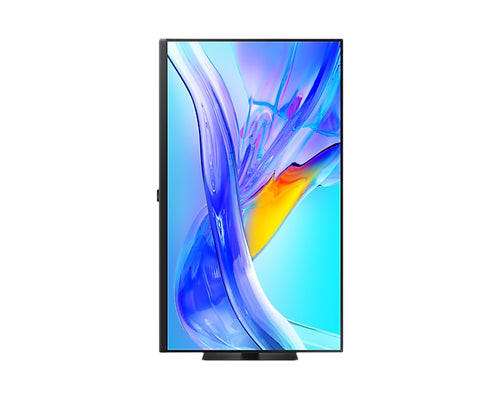 Kryoshift Samsung ViewFinity S8 32-inch 4K UHD monitor in portrait orientation with vibrant abstract screen display