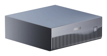 Kryoshift ASUS Ascent GX10 compact AI workstation with a sleek grey metallic finish and front-facing cooling vents.