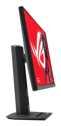 Kryoshift ASUS ROG Strix XG27UCS 27-inch 4K gaming monitor in dark grey, side view with adjustable stand.