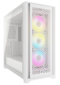 Kryoshift CORSAIR iCUE 5000D RGB white mid-tower PC case with front mesh panel and illuminated cooling fans