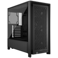 Kryoshift CORSAIR 4000D RS black mid-tower PC case with a tempered glass side panel and high-airflow front mesh.