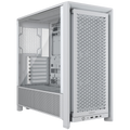 Kryoshift CORSAIR 4000D RS white mid-tower PC case with a geometric airflow front panel and tempered glass side