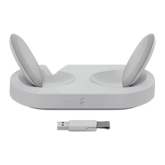 Kryoshift Fractal Design Scape Light wireless gaming headset charging stand and USB dongle in light grey