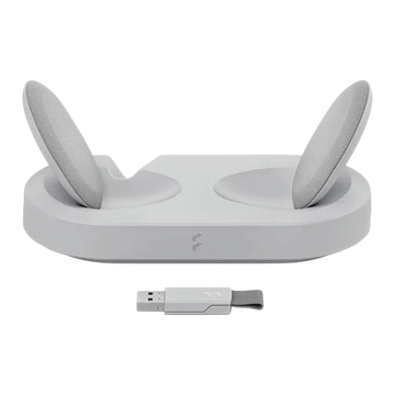 Kryoshift Fractal Design Scape Light wireless gaming headset charging stand and USB dongle in light grey