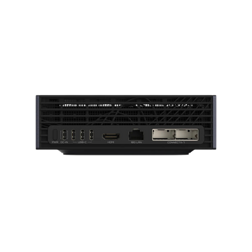 Rear I/O panel of Kryoshift GIGABYTE AI TOP ATOM workstation showing USB-C, HDMI, 10GbE, and ConnectX-7 ports.