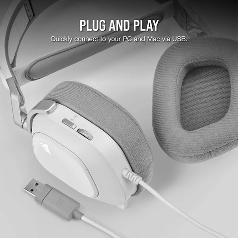 Corsair HS80 RGB USB Wired Gaming Headset White