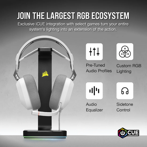 Corsair HS80 RGB USB Wired Gaming Headset White