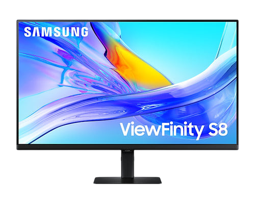 Kryoshift Samsung ViewFinity S8 32-inch 4K UHD monitor with a sleek black frame and vibrant abstract screen display