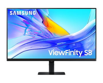 Kryoshift Samsung ViewFinity S8 32-inch 4K UHD monitor with a sleek black frame and vibrant abstract screen display