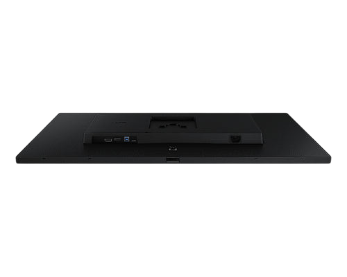 Rear view of the black Samsung ViewFinity S8 32-inch 4K UHD monitor showing input ports from Kryoshift