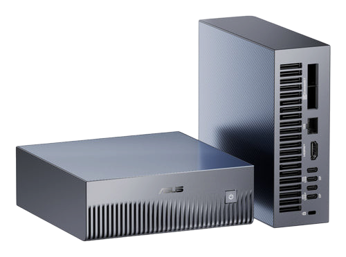 Kryoshift ASUS Ascent GX10 compact AI workstation with NVIDIA Blackwell graphics in a sleek metallic grey finish
