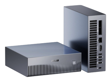 Kryoshift ASUS Ascent GX10 compact AI workstation with NVIDIA Blackwell graphics in a sleek metallic grey finish